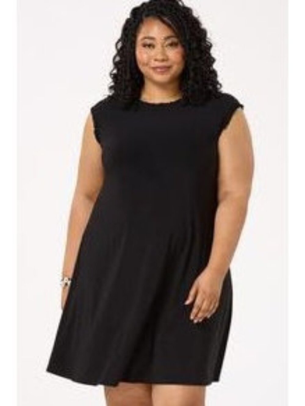 SEALED Cato Black Ruffle Trim Sleeveless Dress - 4X 26/28W